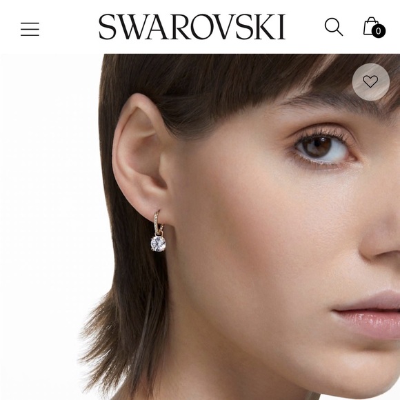 Swarovski Jewelry - Swarovski Gold-Tone Hoop Earrings with Clear Crystal Drop